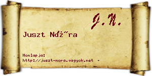 Juszt Nóra névjegykártya