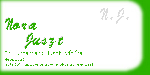 nora juszt business card